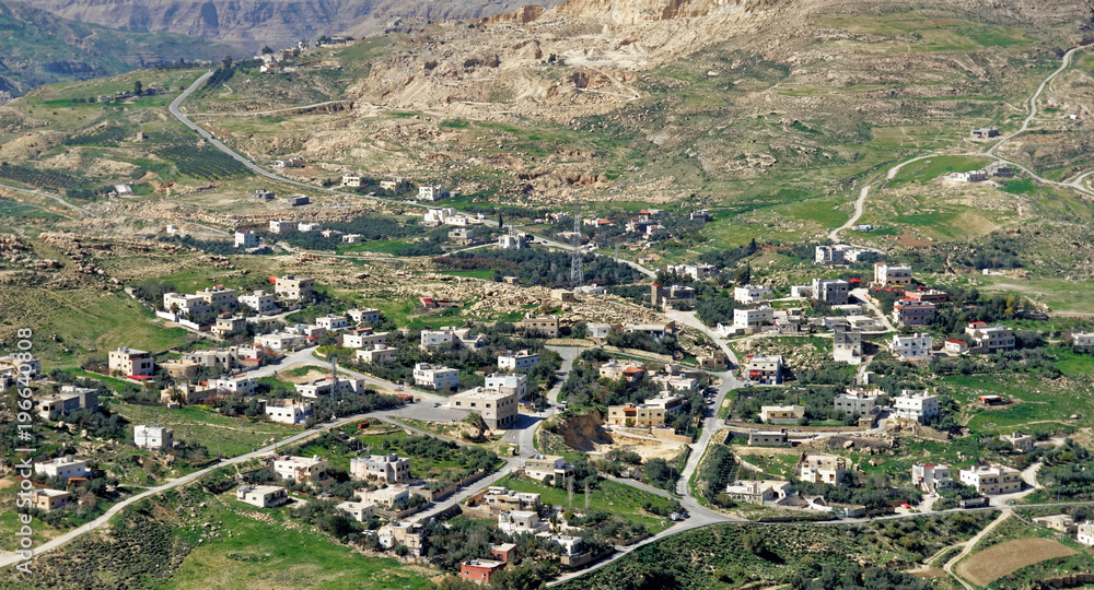 Village suburb of Karak in Jordan, taken from the tower of the crusader castle