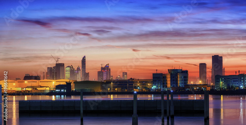 The beautiful sunset over the ever glowing city of Abu Dhabi. Filled with hope, peace, courage and excitement. © Pranav