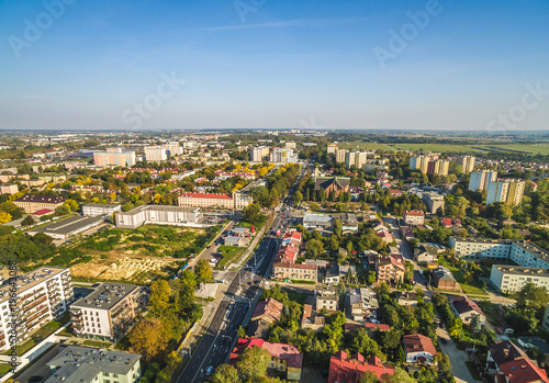Lublin krajobraz dzielnicy Bronowice widziany z lotu ptaka. Okolice Drogi Męczenników Majdanka.  © art08