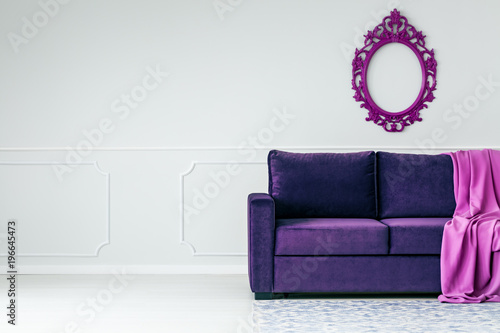 Violet and grey living room