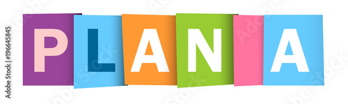 "PLAN A" Colourful Letters Icon