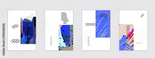 Set of artistic abstract universal card templates
