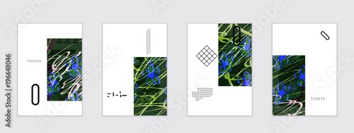 Set of artistic abstract universal card templates