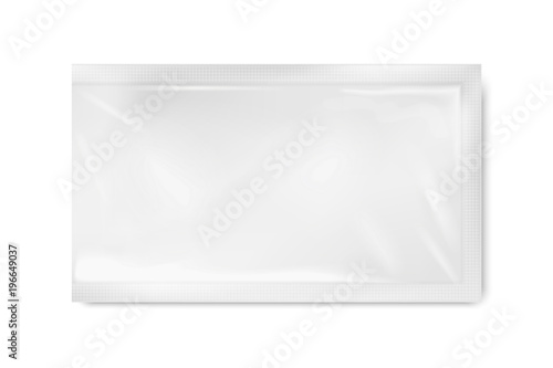 White polyethylene template sachet, for design.
