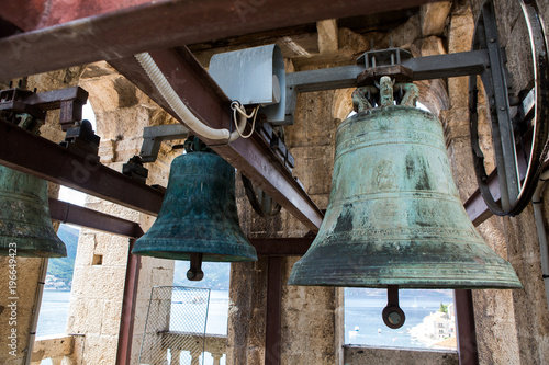 old bells in the ChurchSt. Nicholas Church in Perast, photo