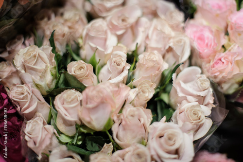 Bouquet of flowers consisting of tender pink roses