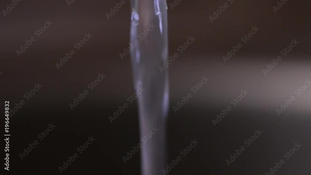 Clean water flows from the tap in the kitchen Clean water flows from the tap in the kitchen