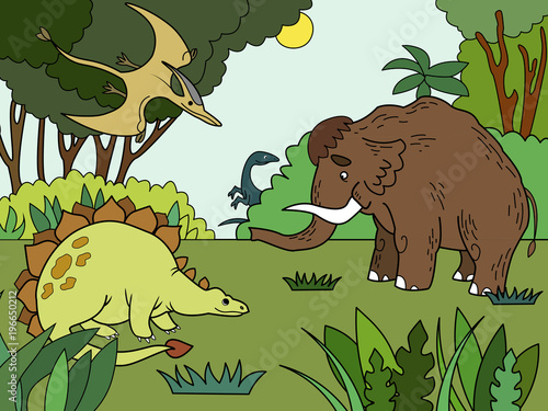 Cartoon children coloring vector illustration