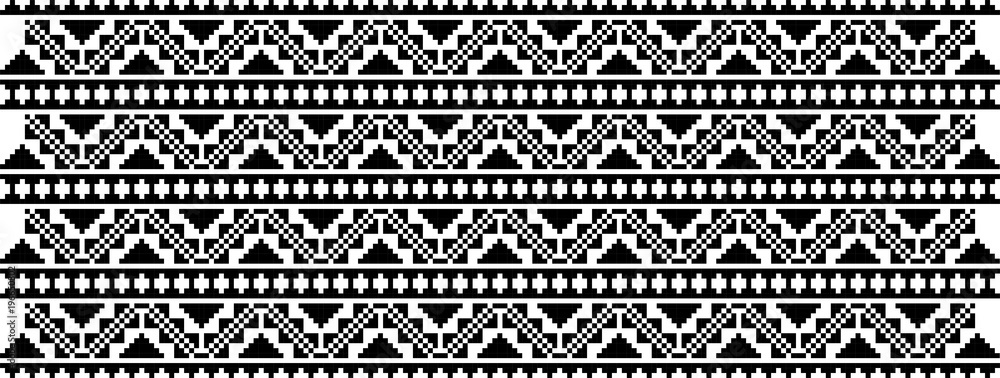 Traditional Romanian folk art knitted embroidery pattern Traditional Romanian folk art knitted embroidery pattern