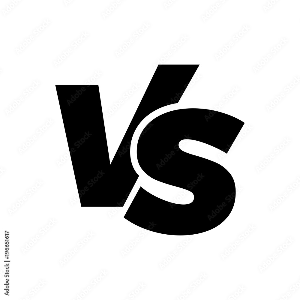 VS versus letters vector icon isolated on white background. VS ...