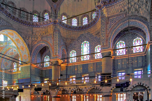 ISTANBUL  TURKEY - MARCH 24  2012  Interior of the Sultanahmet Mosque.