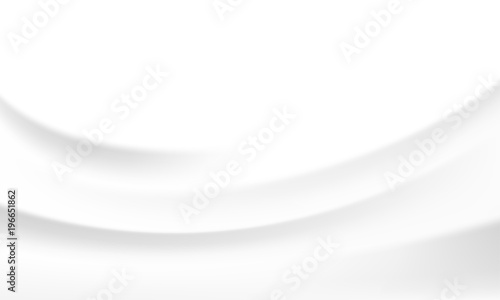 White silk satin background smooth texture vector milk wave background. Abstract circle waves backdrop wallpaper for interior design template or yogurt cream surface or cosmetic moisturizer cream