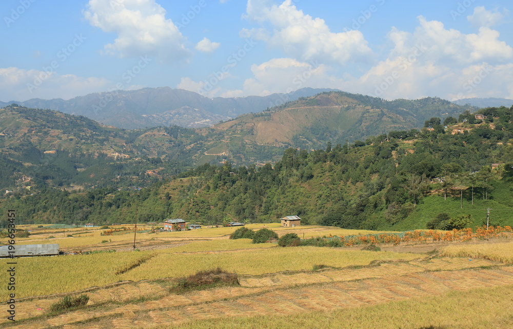 Country landscape Pokhara Nepal