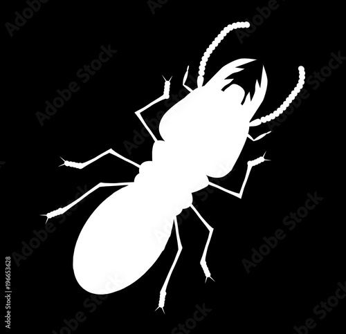 termite with black back ground,cartoon style,isolated vector illustration