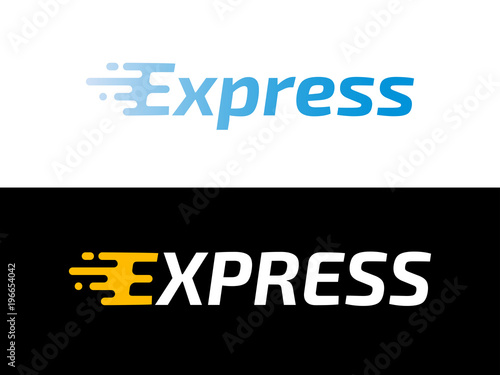 Transport logistic or Express delivery post mail logo for courier logistics shipping service. Vector isolated Express motion icon template for transportation and postal logistics company design photo