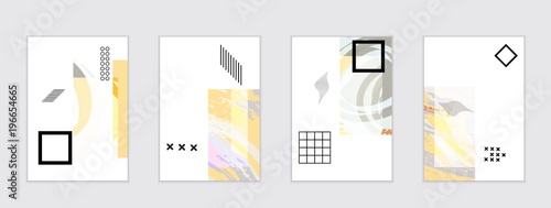 Set of artistic abstract universal card templates