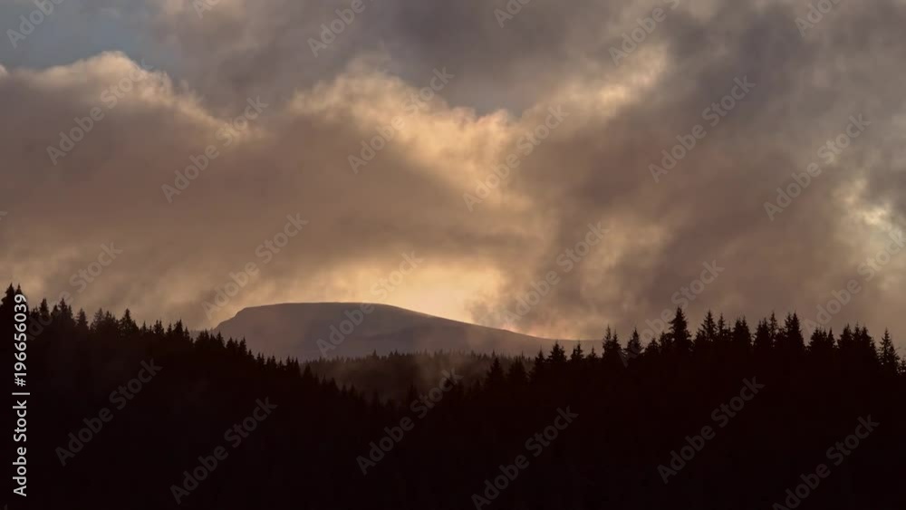 Majestic sunrise in the winter mountains landscape. Dramatic sky.
Majestic sunrise in the winter mountains landscape. Dramatic sky.