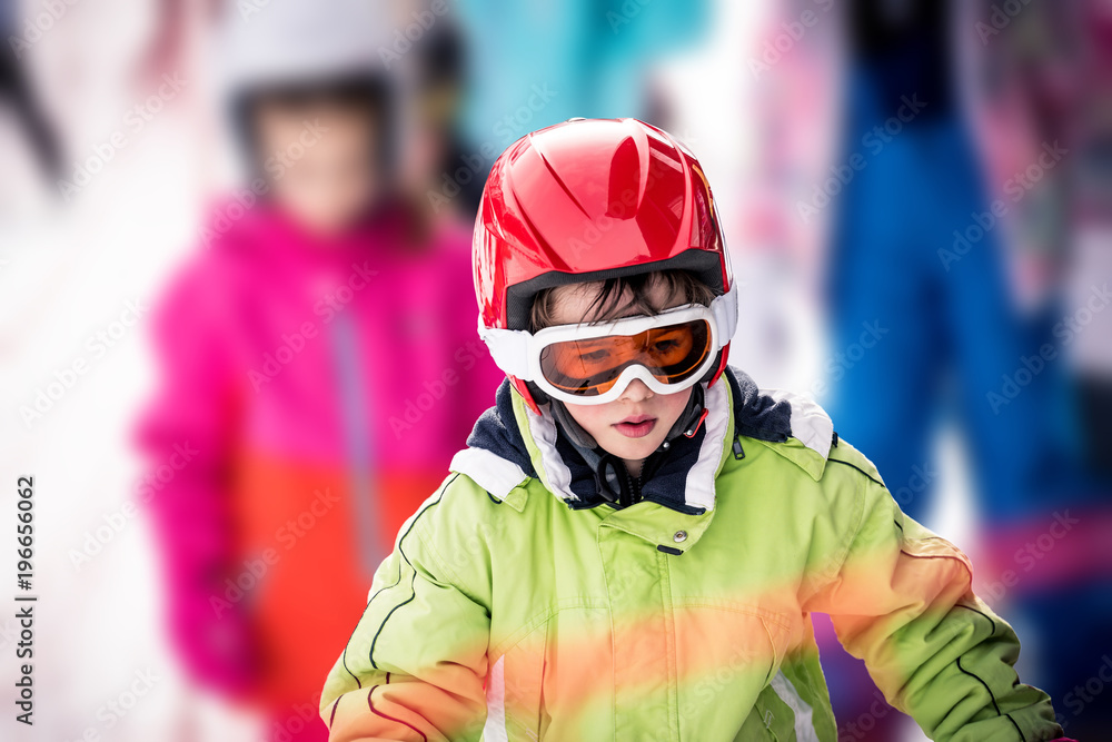 Little boy who take skiing lessons Little boy who take skiing lessons