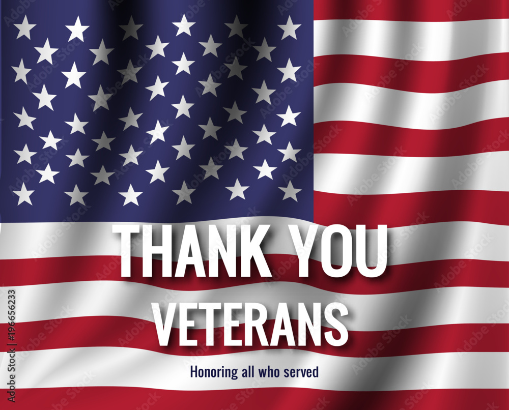 Veterans day illustration. Thank you veterans. Vector american flag Veterans day illustration. Thank you veterans. Vector american flag