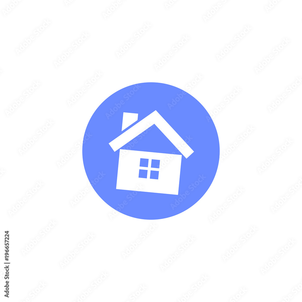 blue and white round simple home icon blue and white round simple home icon