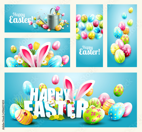 Collection of Easter banners or headers