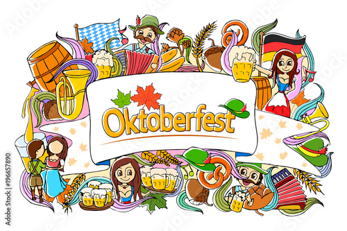 Doodle of Oktoberfest holiday festival celebration