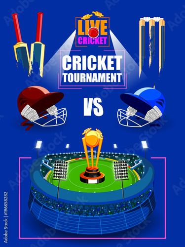 Sports background for the match of Cricket Championship Tournament