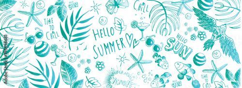 Summer doodles background