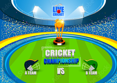 Sports background for the match of Cricket Championship Tournament