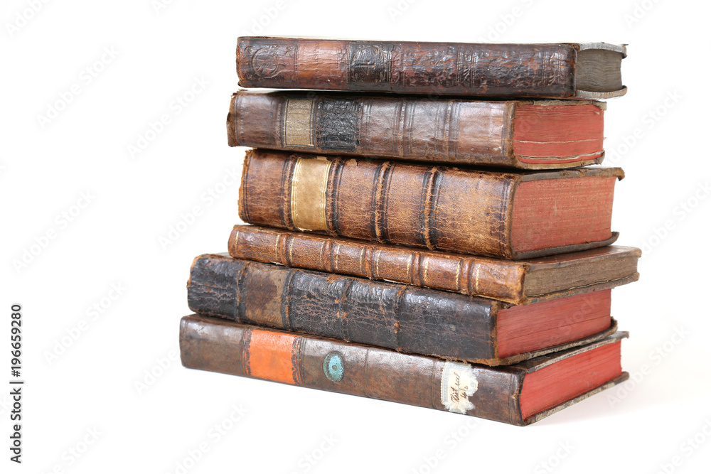 old books isolated on white. old books isolated on white.