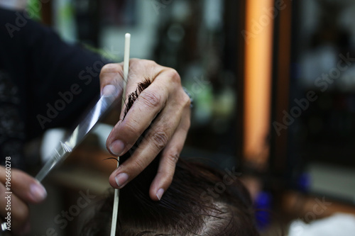 Cutting hair for women.