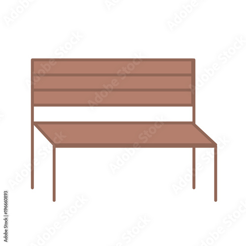 wooden bench furniture park decoration vector illustration