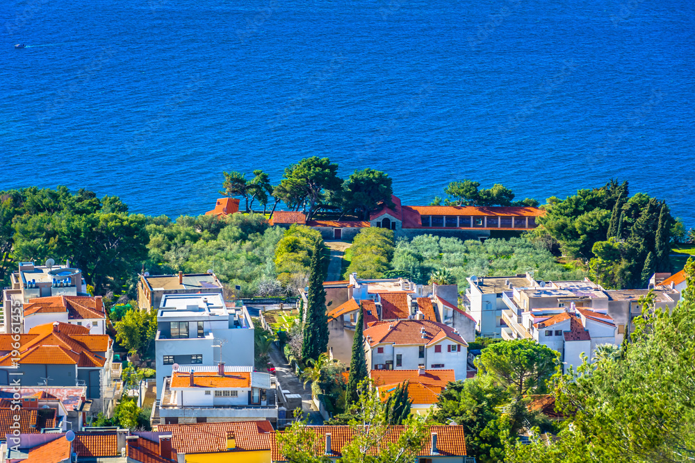 Adriatic Coast Dalmatia Split. / Aerial view at colorful landscape in Split city, Dalmatia region in Croatia, Mediterranean.