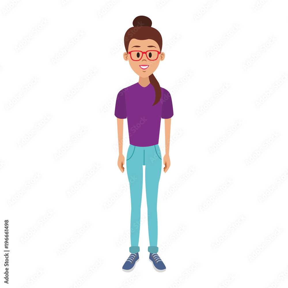 Young woman cartoon vector illustration graphic design