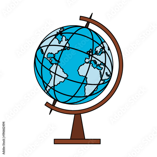 Earth globe map vector illustration graphic design
