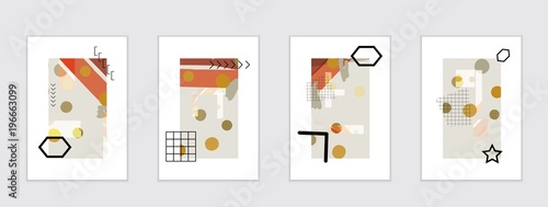 Set of artistic abstract universal card templates