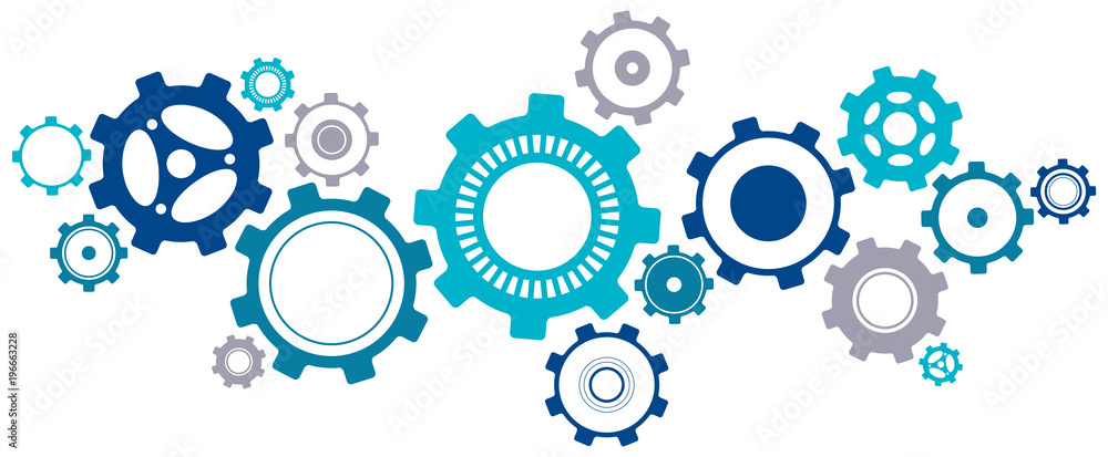 Linked Cogwheels Design - Vector Illustration Linked Cogwheels Design - Vector Illustration