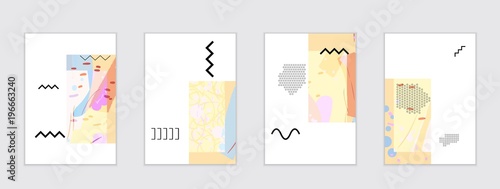 Set of artistic abstract universal card templates