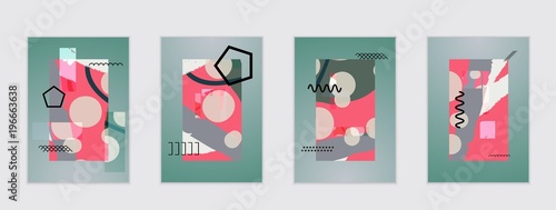Set of artistic abstract universal card templates