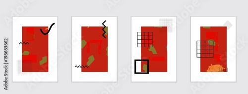 Set of artistic abstract universal card templates