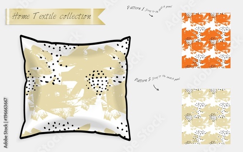 Realistic satin decorative pillow mock up