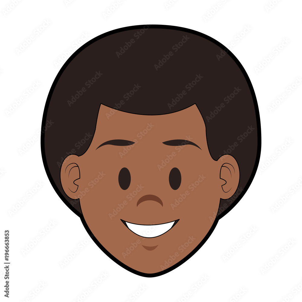 Young man face cartoon vector illustration graphic design