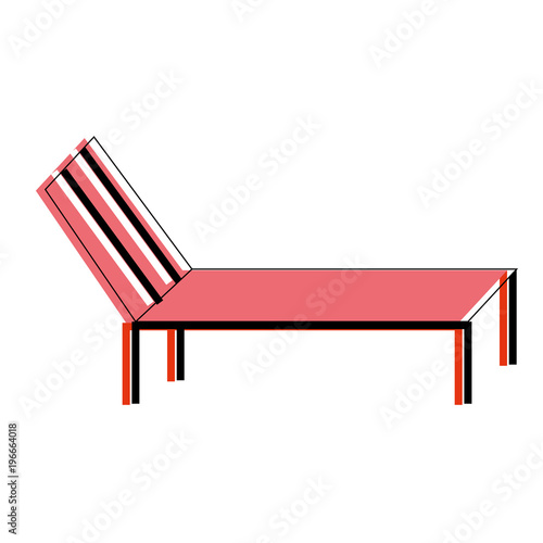 beach sun lounger chair comfort vector illustration