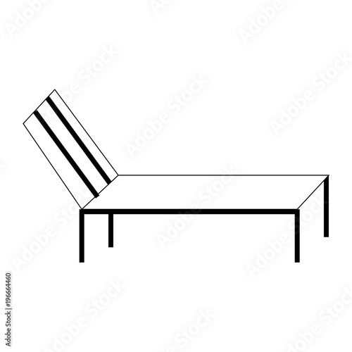 beach sun lounger chair comfort vector illustration outline image
