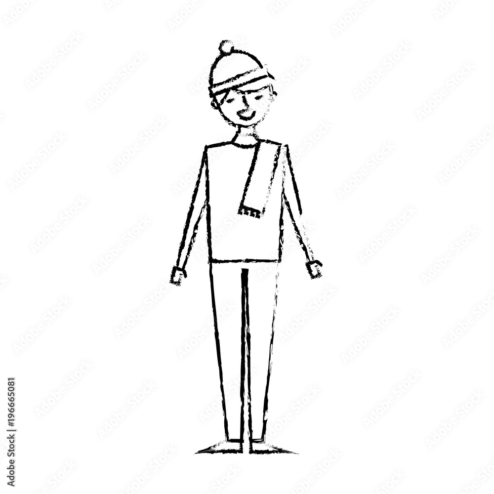 happy man character male in the casual clothes warm vector illustration sketch image happy man character male in the casual clothes warm vector illustration sketch image