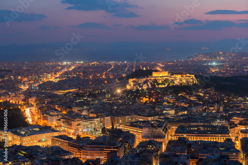 cityscape of Athens at night, Greece © neirfy