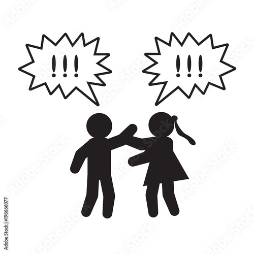 Couple arguing vector icon.  Vector.