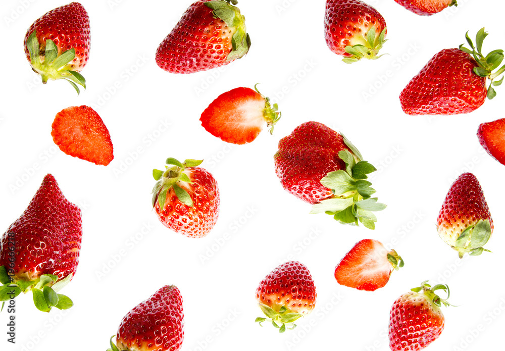 red strawberries isolated on a white background red strawberries isolated on a white background