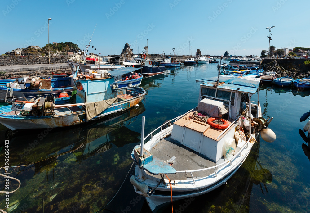 Aci Trezza Marina dei Ciclopi boats harbor, Sicily