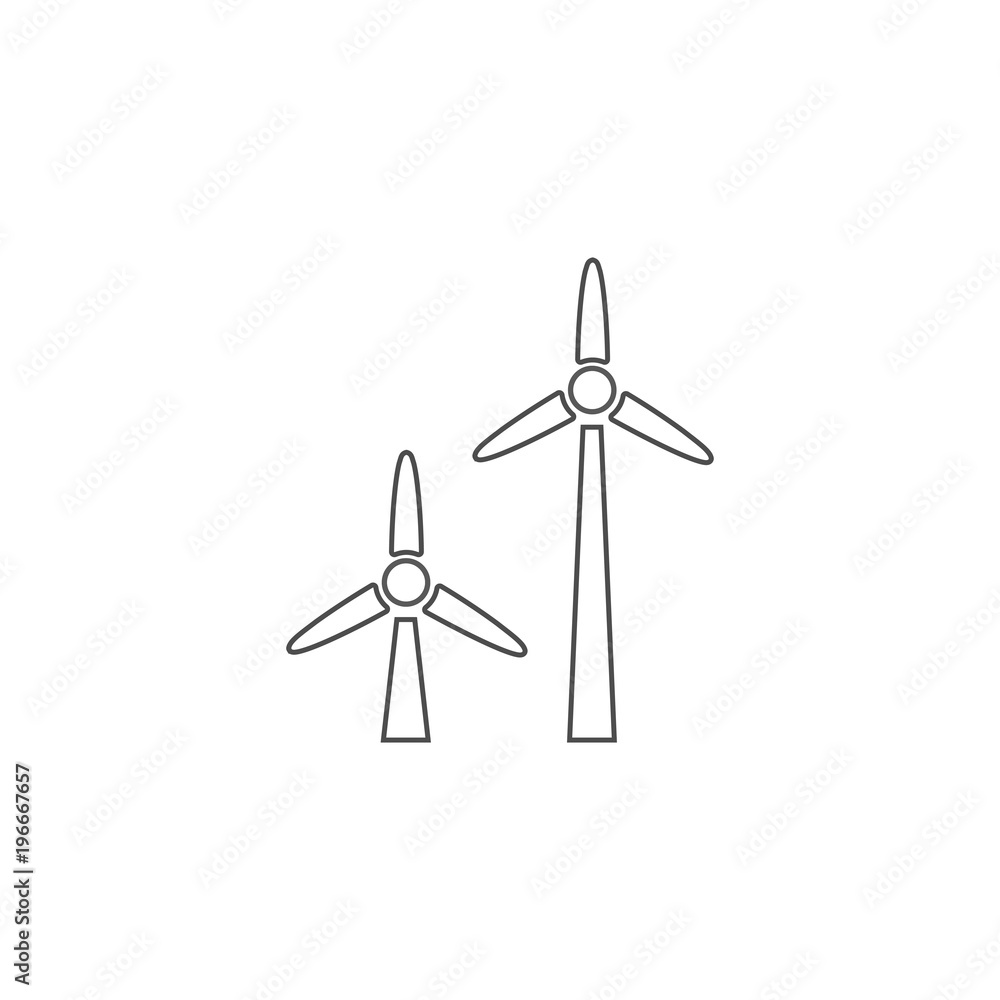 A simple icon of wind turbines. wind power on the white background. vector illustration A simple icon of wind turbines. wind power on the white background. vector illustration